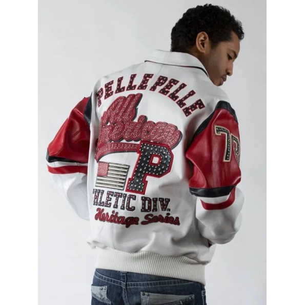 Mens Pelle Pelle All American White Jacket