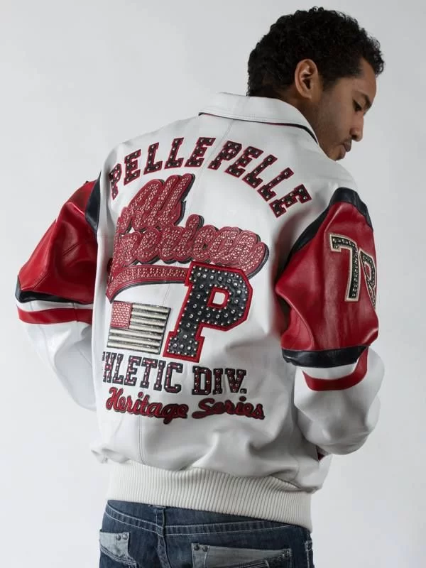 Mens Pelle Pelle All American White Jacket