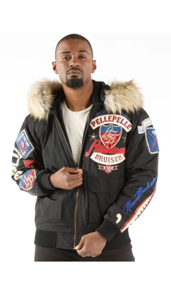 Exclusive Pelle Pelle Mens Bruiser Black Jacket
