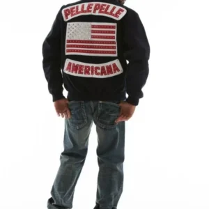 Americana Pelle Pelle Mens Black Wool Jacket