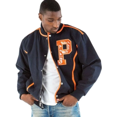 Pelle Pelle Men Letterman Navy Jacket