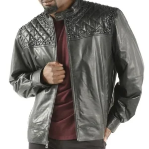 Bold Pelle Pelle Mens Quilted Black Jacket view 1