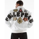 White Pelle Pelle Mens Patched Jacket