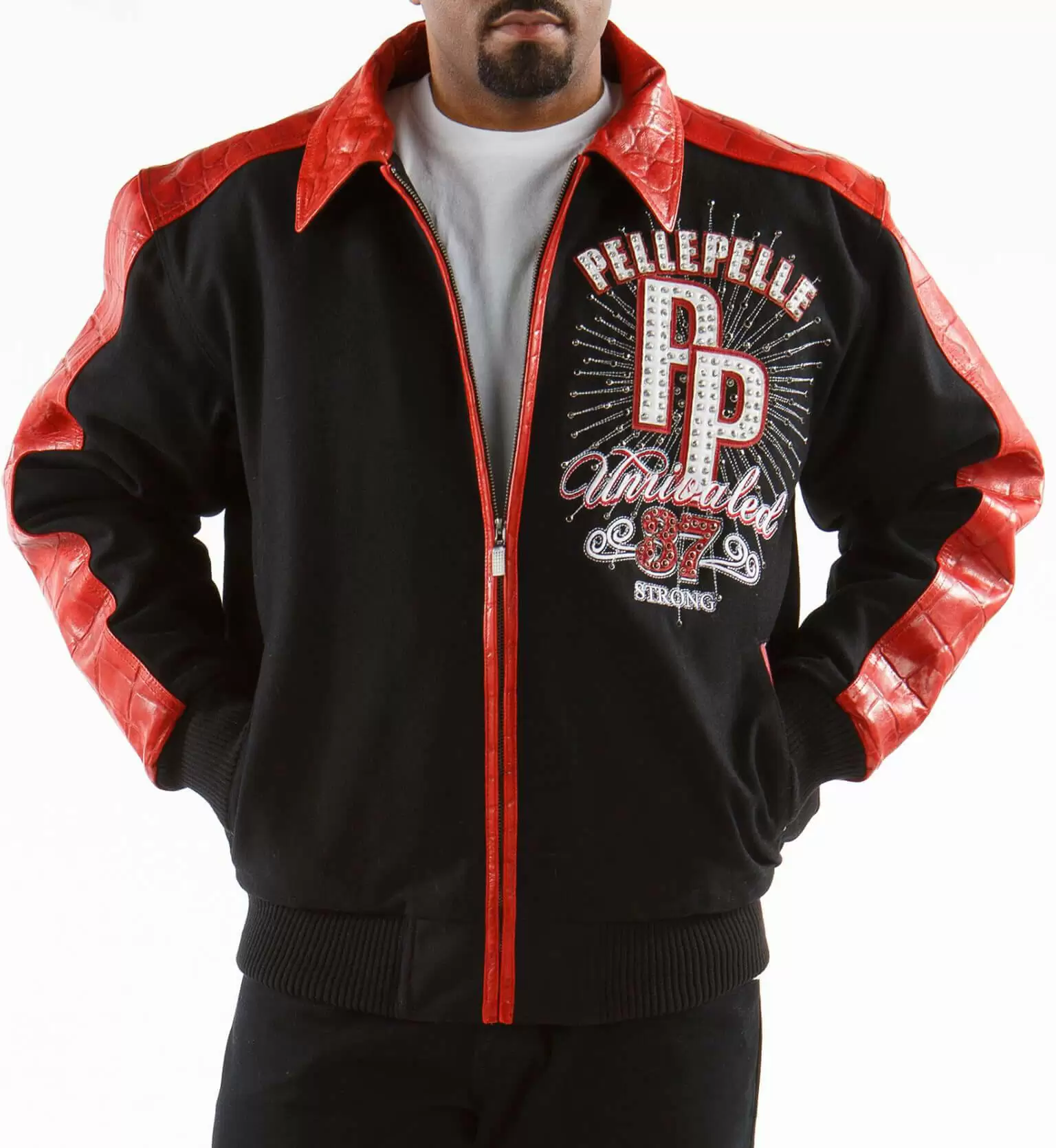 Pelle Pelle Red Black Avant Garde Jacket view 2