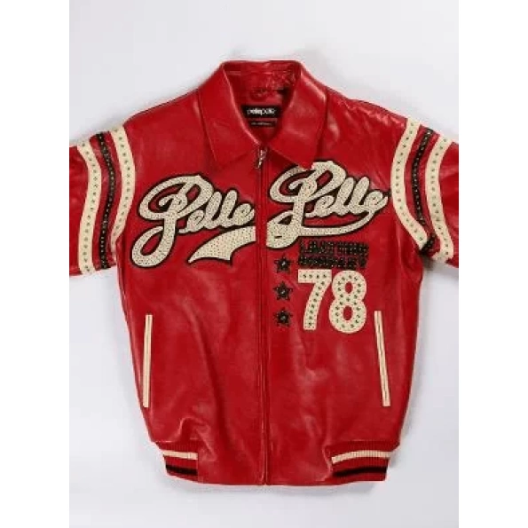 Bold Pelle Pelle Red Varsity Jacket