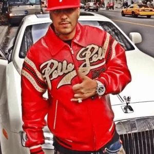 Bold Pelle Pelle Red Varsity Jacket view 2