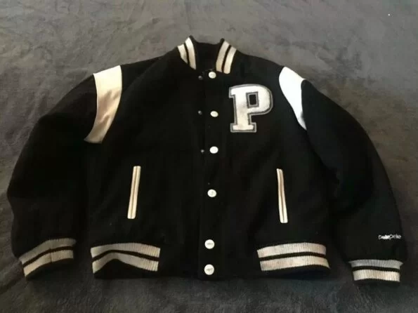 Authentic Pelle Pelle Vintage Black White Wool Jacket
