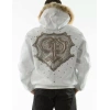 Pelle Pelle White PP Crest Fur Hood Jacket