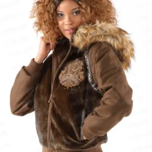 Authentic Pelle Pelle Womens 1978 Fur Brown Wool Jacket view 2