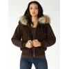 Pelle Pelle Women Brown Fur Hooded Jacket