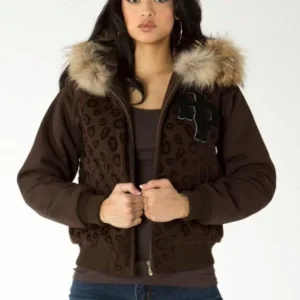 Authentic Pelle Pelle Women Brown Fur Hooded Jacket view 2