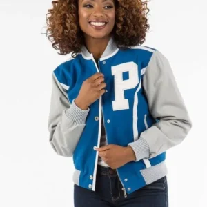 Authentic Pelle Pelle Womens Blue Varsity Jacket view 2
