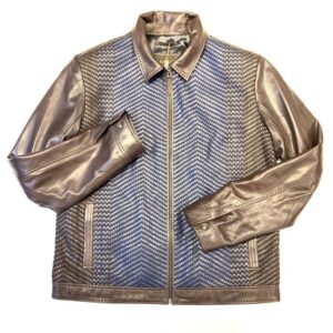 Bold Pelle Pelle Womens Chocolate Blue Bomber Jacket