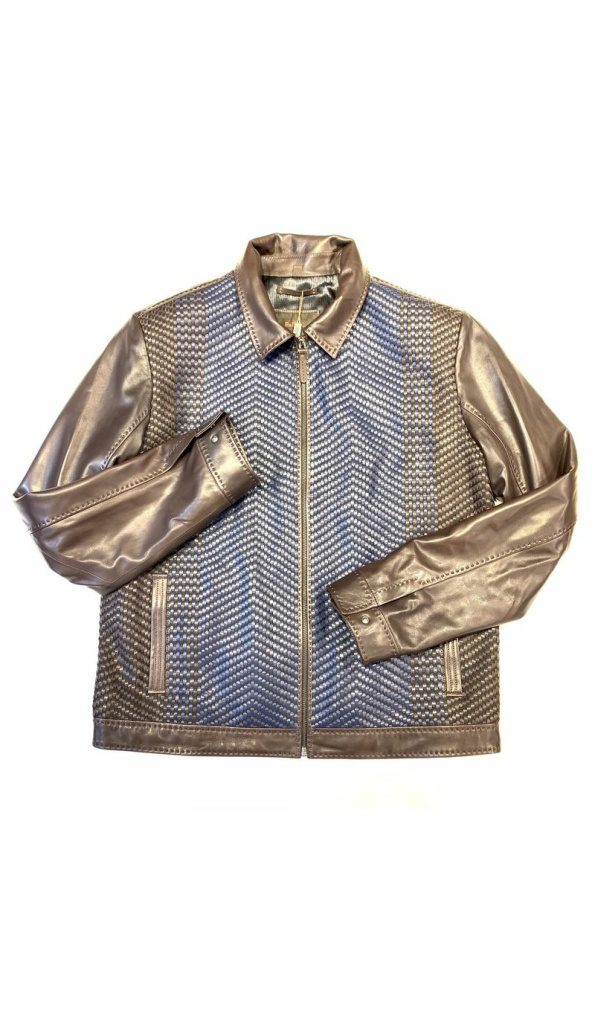 Bold Pelle Pelle Womens Chocolate Blue Bomber Jacket