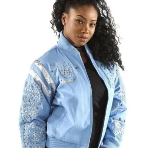 Bold Pelle Pelle Womens Queen 1978 Light Blue Jacket