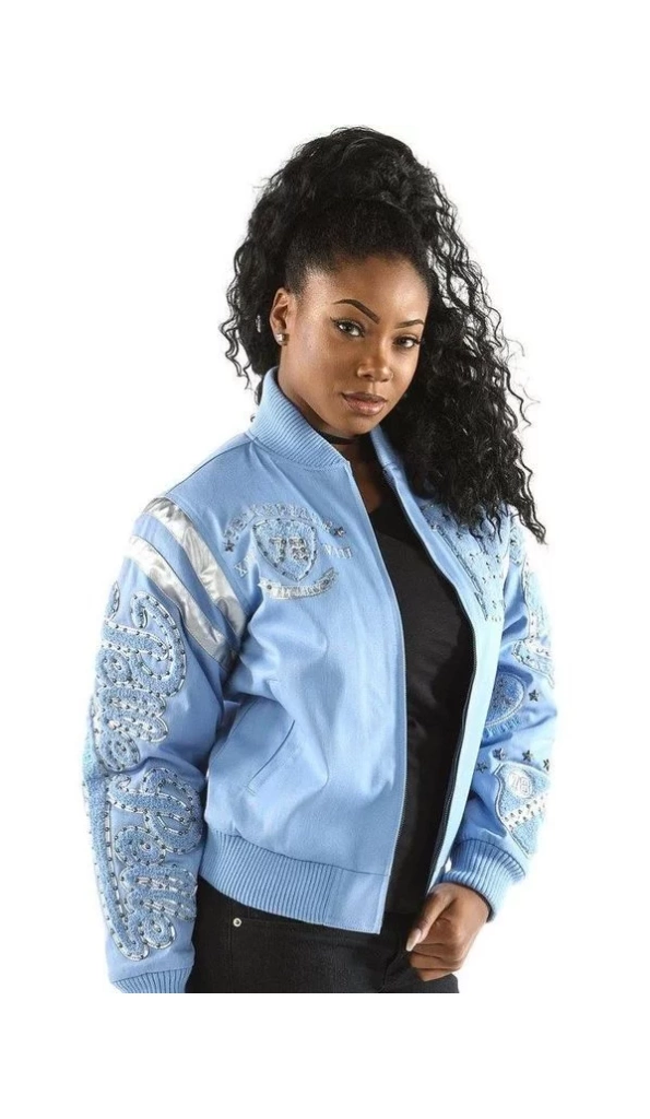 Bold Pelle Pelle Womens Queen 1978 Light Blue Jacket