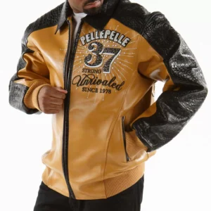 Pelle Pelle Yellow Unrivaled Leather Jacket view 2