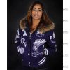 Legend Pelle Pelle Purple Fur Hooded Jacket