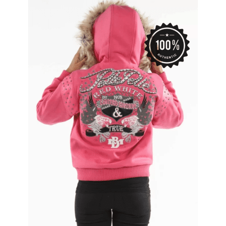 Pink Pelle Pelle Fur Eagle Wool Jacket