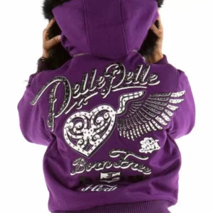 Purple Pelle Pelle Flying Heart Wool Jacket