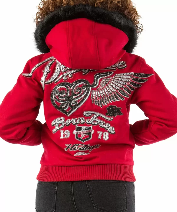 Red Pelle Pelle Born Free Wool Jacket