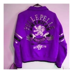 Pelle Pelle American Purple Leather Jacket ,American Purple Wool Jacket