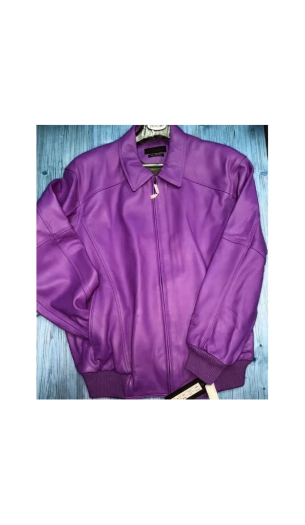 Pelle Pelle Plain Purple Leather Jacket