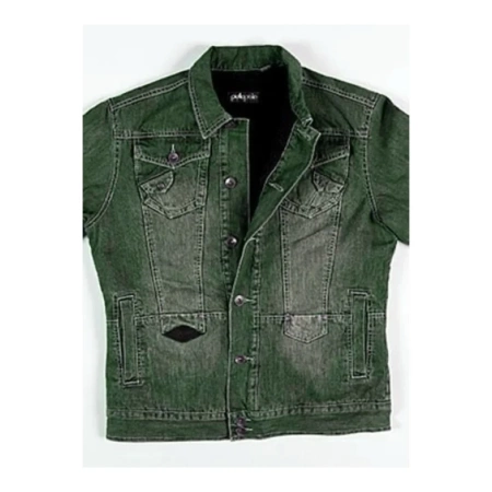 Pelle Pelle Motorcycle Green Jeans Jacket