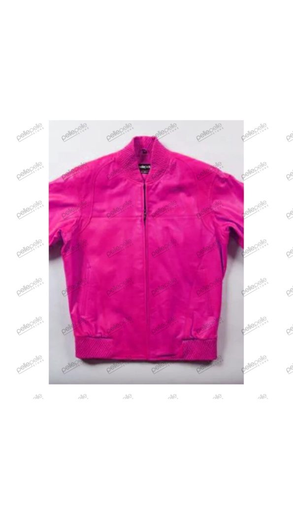 Pink Pelle Pelle Bomber Leather Jacket