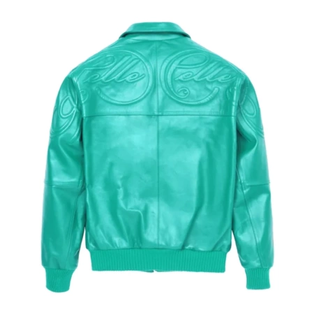 Pelle Pelle Puff Plush Cyan Leather Jacket