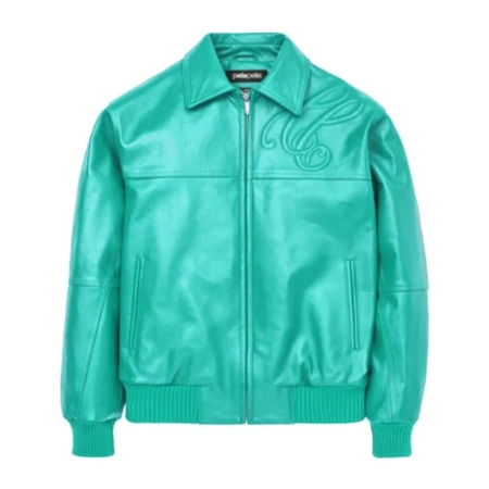 Pelle Pelle Puff Plush Cyan Leather Jacket