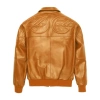 Brown Pelle Pelle Puff Plush Leather Jacket