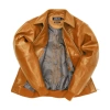 Brown Pelle Pelle Puff Plush Leather Jacket