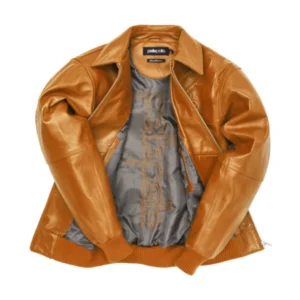 Brown Pelle Pelle Puff Plush Leather Jacket view 3
