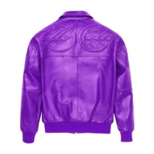 Purple Pelle Pelle Puff Plush Leather Jacket view 2