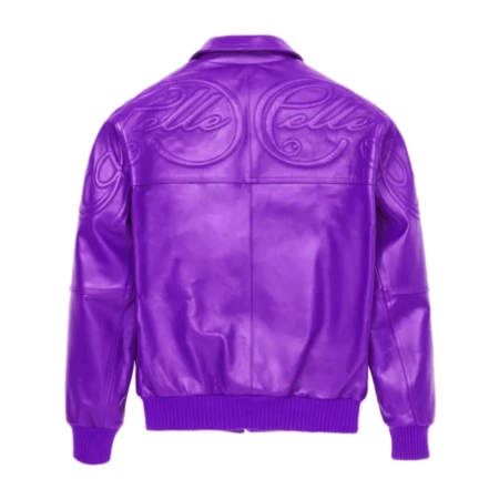 Purple Pelle Pelle Puff Plush Leather Jacket