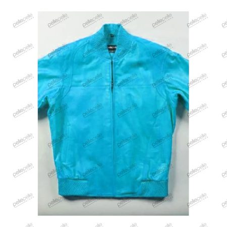 Pelle Pelle Light Blue Bomber Leather Jacket