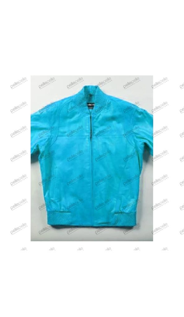 Pelle Pelle Light Blue Bomber Leather Jacket