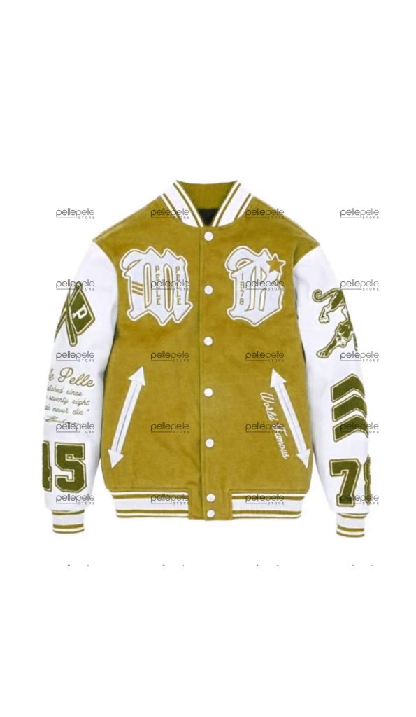 Mustard Pelle Pelle Varsity 1978 Wool Jacket