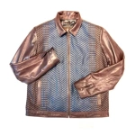 Pelle Pelle Brown Weaved Bomber Jacket