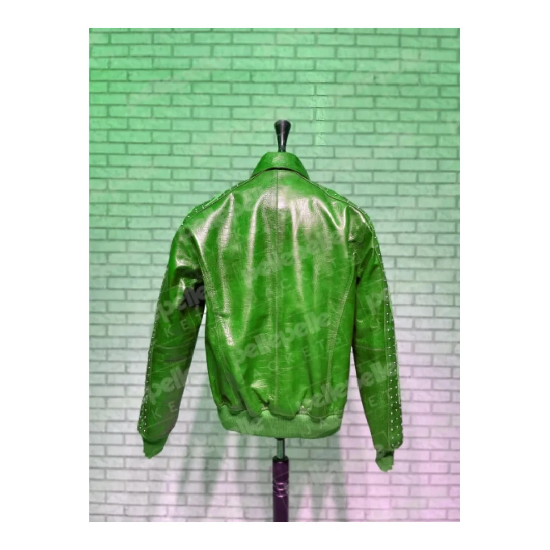 Green Pelle Pelle Alligator Texture Jacket view 2