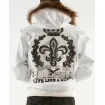 White Pelle Pelle Royalty Hooded Fur Jacket