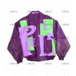 Purple Pelle Pelle Leather Bomber Jacket