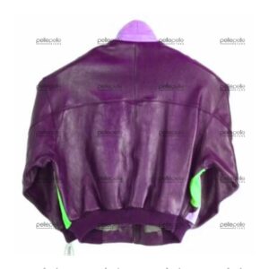 Purple Pelle Pelle Leather Bomber Jacket view 2