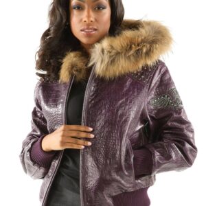 Pelle Pelle Air bourne Purple Alligator Leather Jacket
