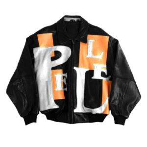 Authentic Pelle Pelle Black Orange Leather Jacket