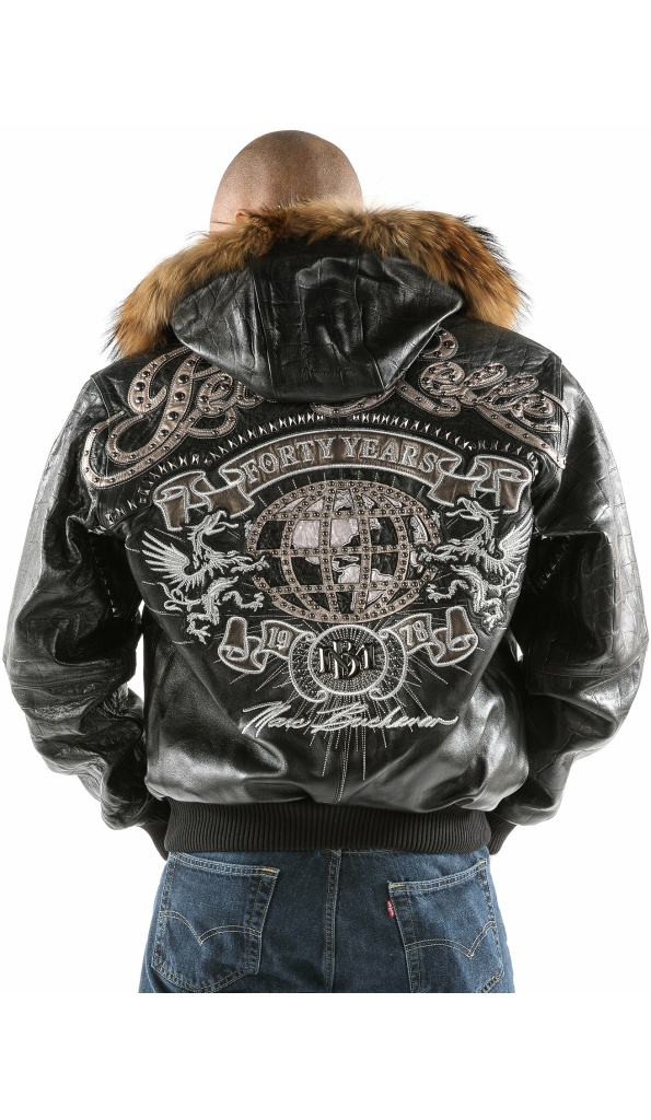 Black And Brown Pelle Pelle Mb Forty Years Leather Jacket