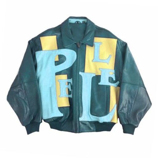 Exclusive Pelle Pelle Green Yellow Leather Jacket