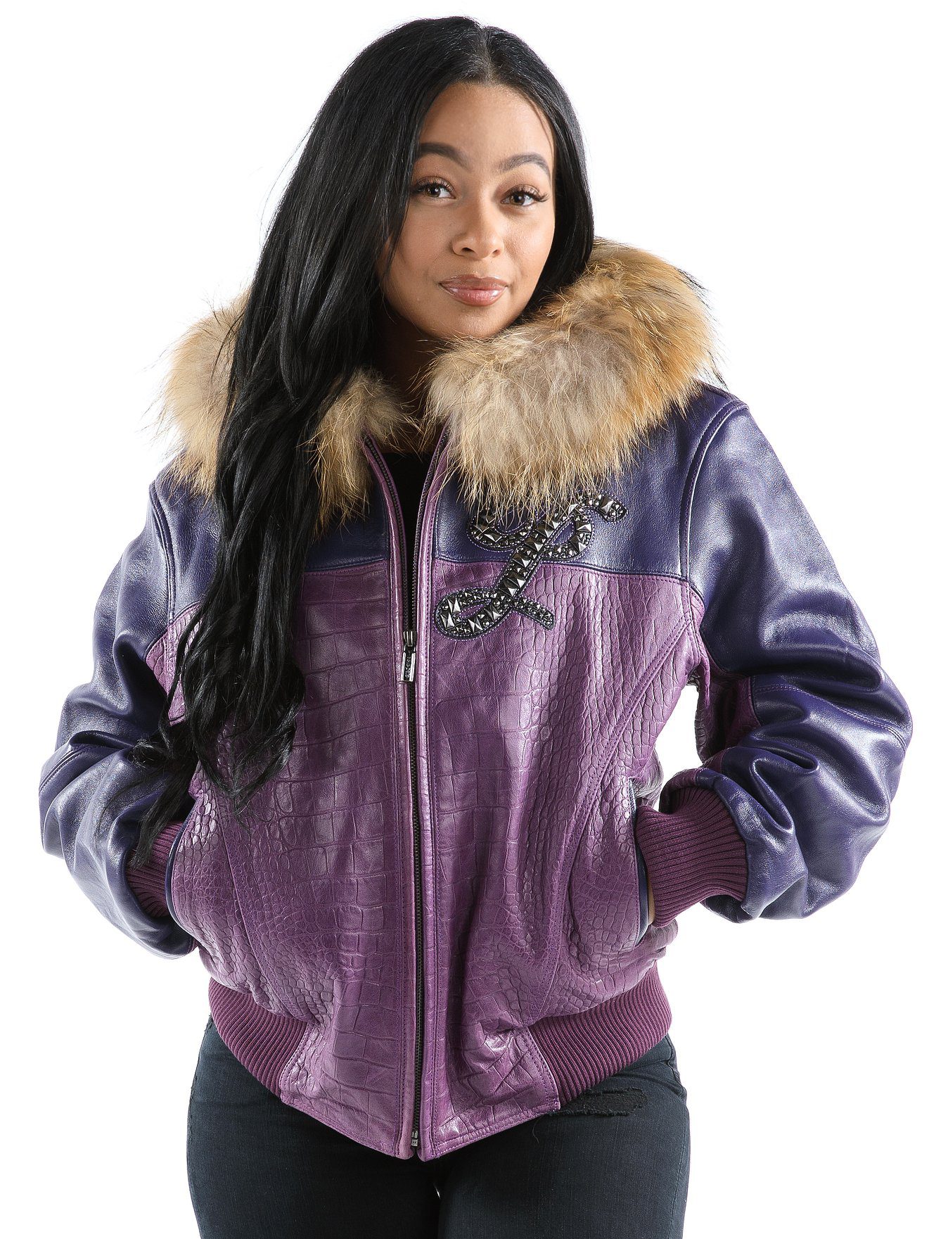 Pelle Pelle Violet Morocco Fur Hooded Jacket