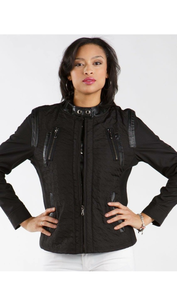 Pelle Pelle Houndstooth Black Biker Jacket